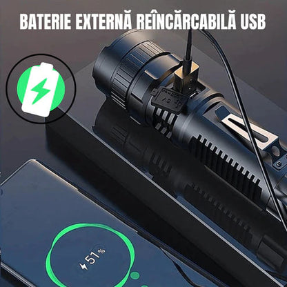 Set Redovne Baterijske Lanterne s Njemačkim Laserom + Kutija + Dodatna Baterija BESPLATNO – TitanLux™
